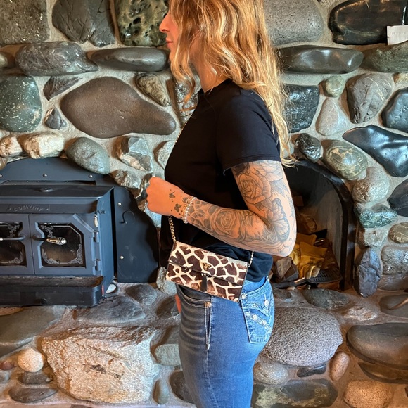 PRADA PONY HAIR WALLET Leopard Print Comes with chain - Picture 2 of 13